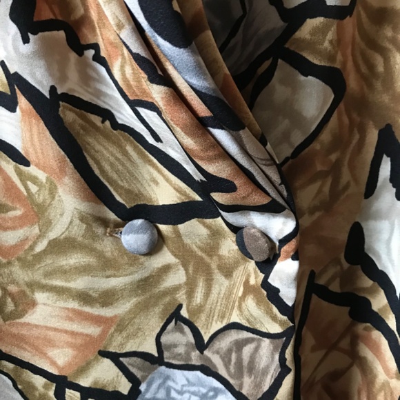 VTG 80’s Printed Blouse - Picture 5 of 6